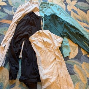 Lot of lululemon Long Sleeve Tops - Black, Gray, Teal. 5 tops size 8